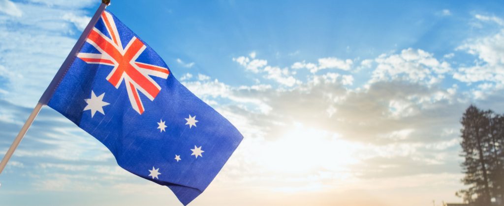 Australia flag in the sky